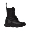 Y's Lace-up Combat Boots In Black