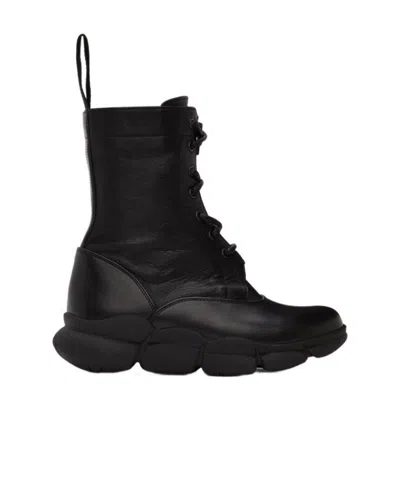 Y's Lace-up Combat Boots In Black