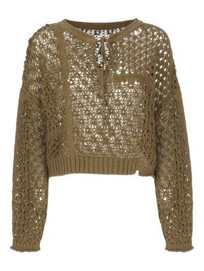 Y'S LACE-UP CUT-OUT SWEATER
