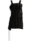 Y's Lace-up Mini Dress In Black