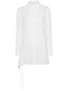 Y's Lace Up Shirt In White