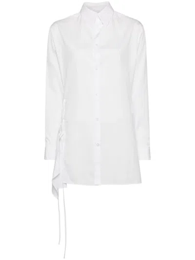 Y's Lace Up Shirt In White