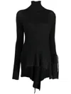 Y's Lace-up Wool Blouse In Grey