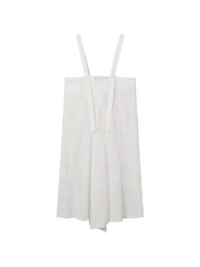 Y's Lace-trim Pinafore Midi Dress In White