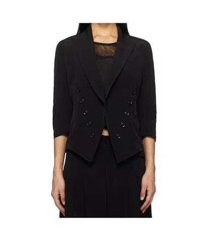 Y's Lapel Vest In 3 Black