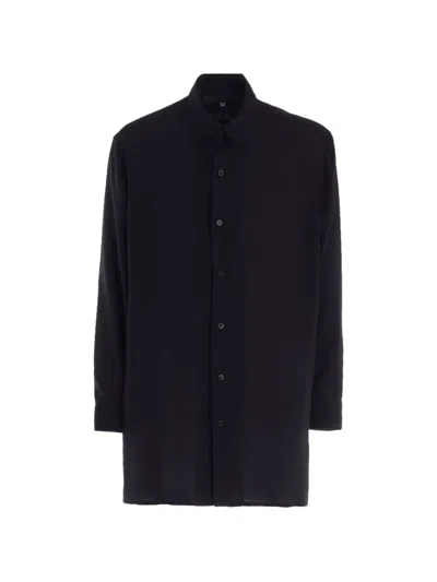 Y's Layered-collar Buttoned Shirt In Black