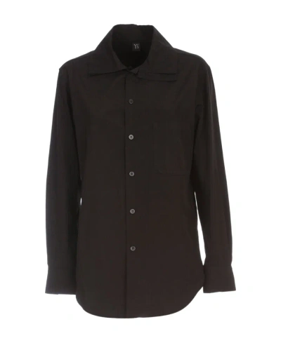 Y's Layered Collar Shirt In Black