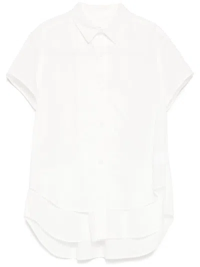 Y's Hemd Im Layering-look In Weiss