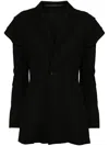 Y's Layered-sleeve Single-breasted Blazer In Schwarz