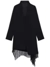 Y's Layered Wool Single-breasted Coat In Schwarz