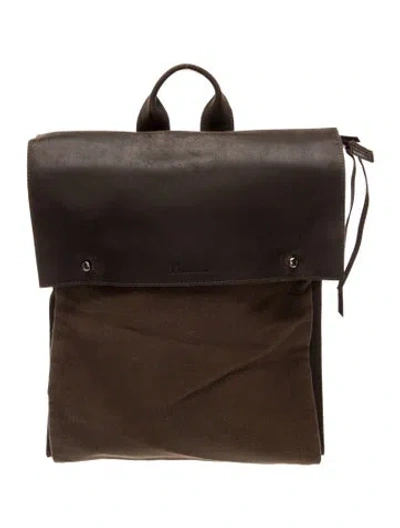 Pre-owned Y's Leather Backpack In Brown