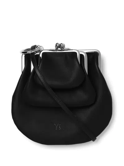 Y's Leather Cross Body Bag In 黑色