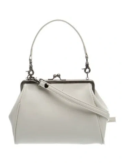 Pre-owned Y's Leather Evening Bag In White