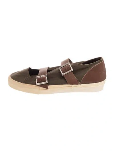 Pre-owned Y's Leather Sneakers In Brown