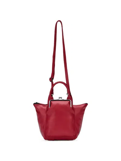Y's Leather Tote Bag In Red