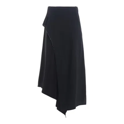 Y's Left Flare Skirt In Blue