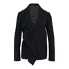 Y's Left Front Drape Jacket In Black