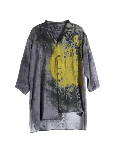 Y's Leopard-print Asymmetric-hem Shirt In Black