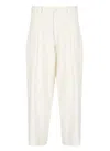 Y's High-waisted Linen Blend Pants In Neutral