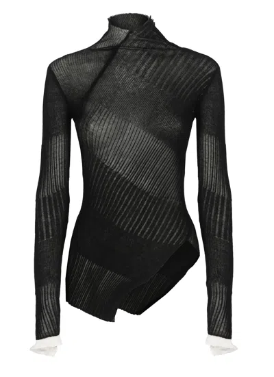 Y's Linen Blend Sweater In Black