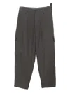 Y's Linen Straight-leg Trousers In Gray