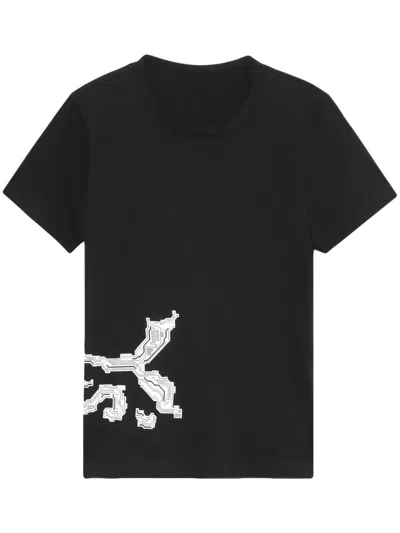 Y's Logo-print Cotton T-shirt In Schwarz