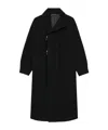 Y's Long Button Coat In Black