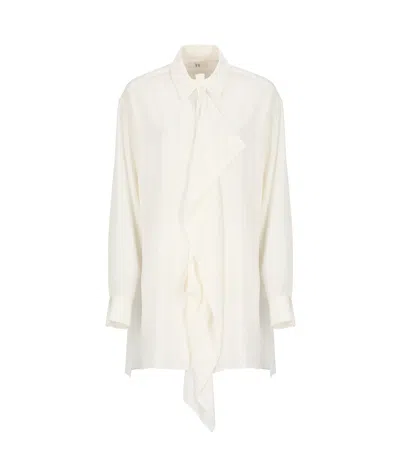 Y's Long Silhouette Shirt In White