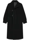 Y's Long Single Breasted Coat In Black