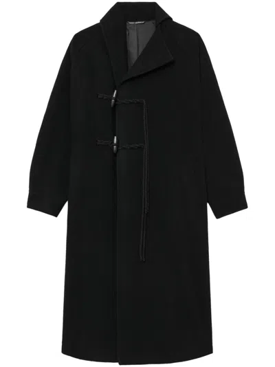 Y's Long Single Breasted Coat In Black
