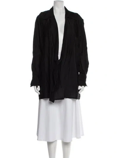 Pre-owned Y's Long Sleeve Blouse In Black
