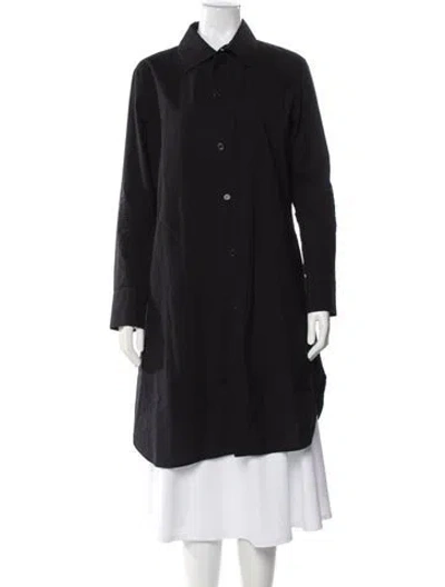 Pre-owned Y's Long Sleeve Button-up Top In Black