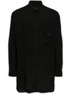 Y's Long-sleeve Flax Shirt In Black