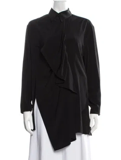 Pre-owned Y's Long Sleeve Top W/ Tags In Black