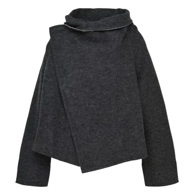 Y's Loose Wrap Blouson In Gray