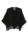 Y's Mesh Collared Blouse In Black
