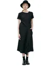Y's Midi Dress With Buttons In Black