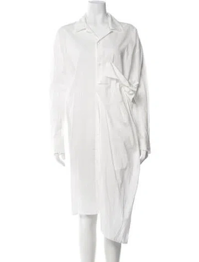 Pre-owned Y's Midi Length Dress W/ Tags In White