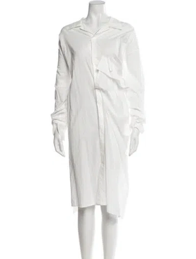 Pre-owned Y's Midi Length Dress In White