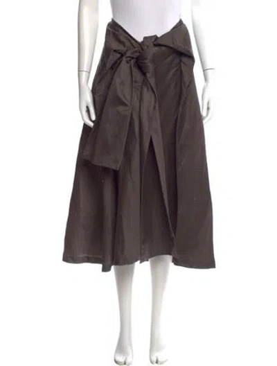 Pre-owned Y's Midi Length Skirt In Brown