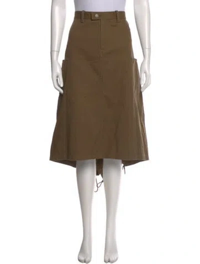 Pre-owned Y's Midi Length Skirt In Brown