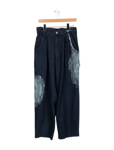 Pre-owned Y's Mid-rise Wide Leg Jeans In Blue