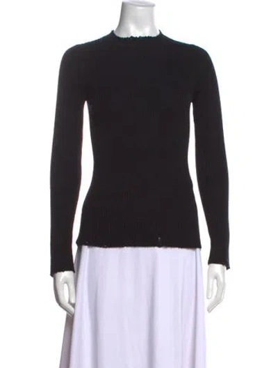 Pre-owned Y's Mock Neck Sweater In Black