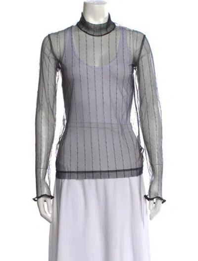 Pre-owned Y's Nylon Striped Top In Grey