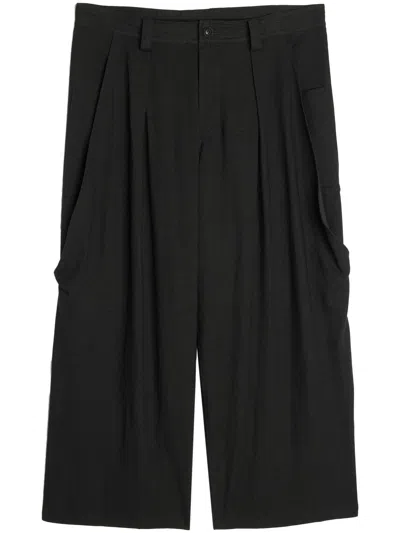 Y's O-front Big-pocket Trousers In Black