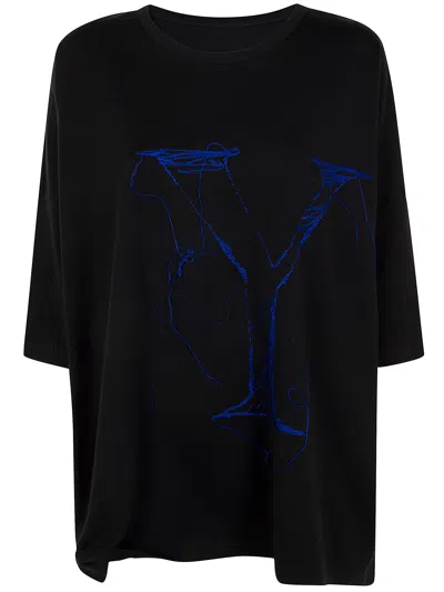 Y's O-round Neck Big T In Black  