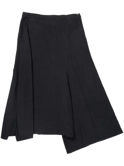 Y's O-string Asymmetry Trousers In Schwarz