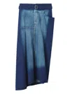 Y's O-triangle Belted Panelled Midi Skirt In Blue