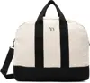 Y's Off-white & Black Canvas Combi Boston Tote In 1 Wht X Blk