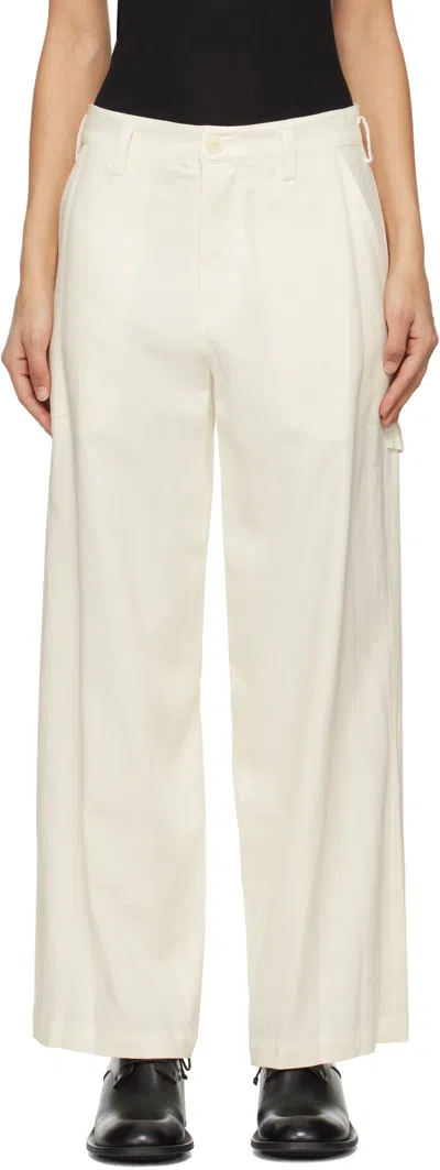 Y's Off-white Work Trousers In 1 Off White